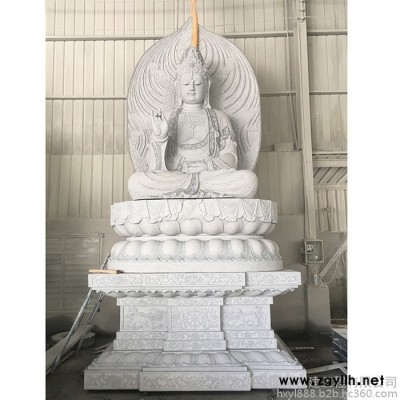 供应惠安石雕佛像 石雕大势至菩萨 寺庙西方三圣佛像雕刻