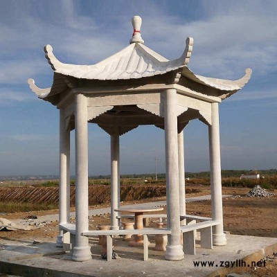 曲阳正普园林雕塑 石雕凉亭   晚霞红石雕凉亭  **  大量批发  一件也是出厂价