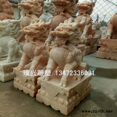 璞兴雕塑 石雕麒麟汉白玉麒麟花岗岩麒麟雕刻