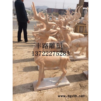 石雕小鹿，小鹿雕刻，大理石小鹿 园林动物雕塑