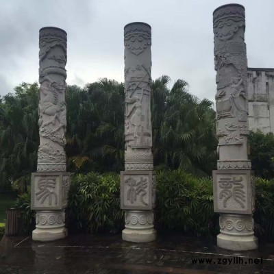 石雕龙柱厂家花岗岩石雕柱子龙凤柱雕刻广场文化柱