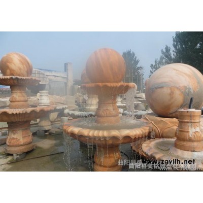 石雕喷泉 黄锈石流水喷泉雕塑 景观户外雕塑摆件 直销