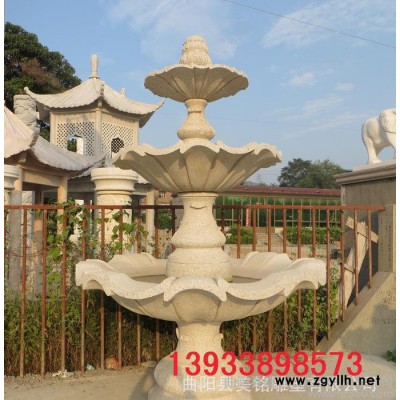 石雕喷泉 花岗岩大理石喷泉 流水雕塑摆件 户外装饰摆件 曲阳