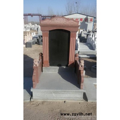 石雕花岗岩墓碑印度红墓碑大理石墓碑 可定制 直销  曲阳石雕