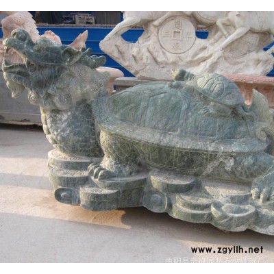 直销曲阳雕刻辟邪龙龟雕塑 庭院镇宅石雕龙龟工艺品