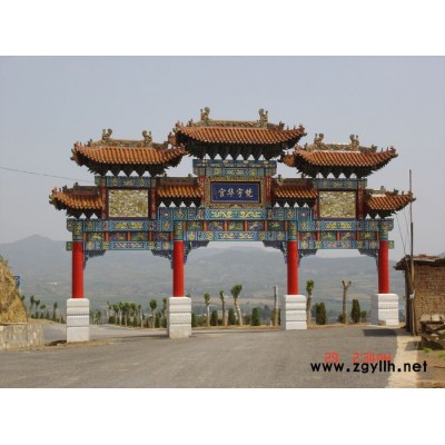 仿木栏杆 牌坊制作 水泥制品 塑石雕塑图4