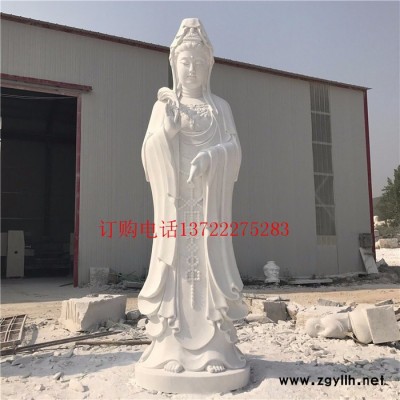 石雕大型滴水观音站佛像雕塑 高12.8米