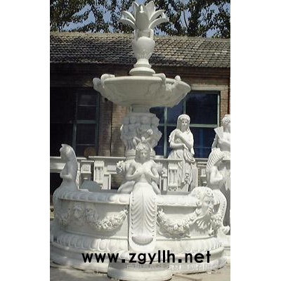 景观雕塑 园林雕塑 园林石雕汉白玉壁泉 汉白玉喷泉 大理石喷泉 西方喷泉 工艺品喷泉  喷泉工艺品 欧式喷泉