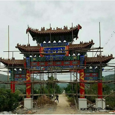 【如源园林】曲阳**大型石雕牌楼石牌坊 园林牌坊石雕景区装饰摆件