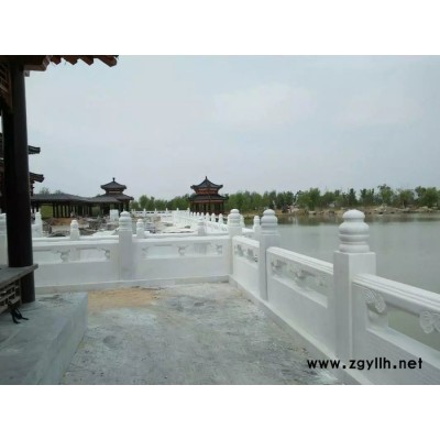 河道栏杆 亿塑石材 汉白玉栏杆 园林栏杆 公园栏杆 石雕栏杆
