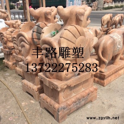 河北石雕貔貅厂家 现货汉白玉镇宅貔貅 门口神兽摆放