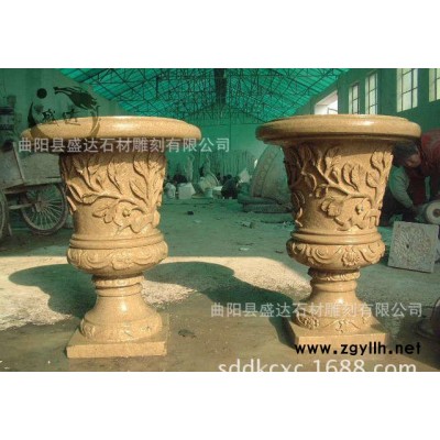 特大号 石雕花盆 青石仿古养鱼养花水池子 庭院摆件