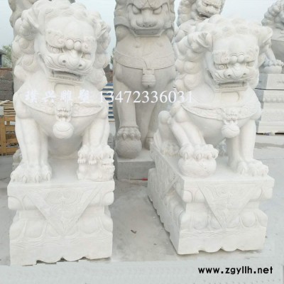 璞兴雕塑 石雕狮子青石狮子汉白玉狮子镇宅招财狮子摆件
