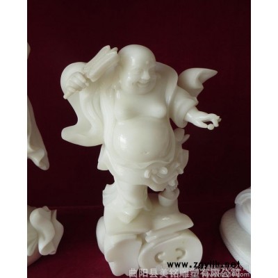 石雕笑佛 汉白玉大理石弥勒佛雕塑 家居饰品摆件 直销