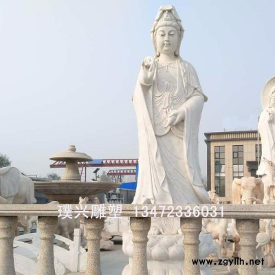 璞兴雕塑 石雕观音像送子观音三面观音大型观音