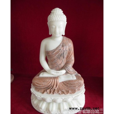 石雕释迦摩尼像 汉白玉大理石释迦摩尼雕像 **雕塑摆件
