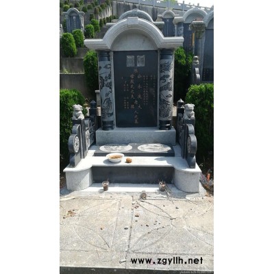 **】-定制石雕墓碑中国黑大理石双人墓石碑**中式墓碑