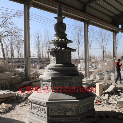 厂家定做大理石舍利佛塔 加工石雕佛教来八塔