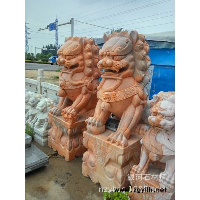 石狮子 大理石 石雕狮子 精雕细琢才能把造型呈现出来