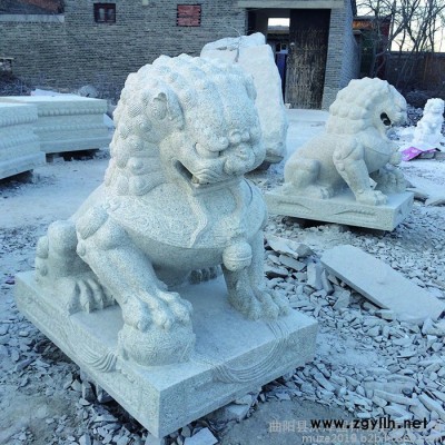 沐泽专业雕刻动物雕塑石雕狮子大理石大型石狮子花岗岩仿天安门石狮