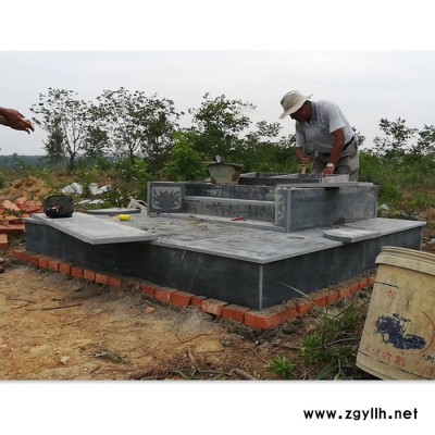 曲阳石雕墓碑中国黑刻字传统公墓纪念家族石碑大理石豪华组合定制