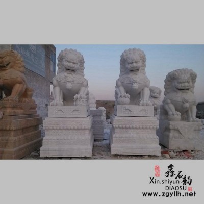 鑫石韵雕塑 专业定制 石雕狮子 大理石石雕狮子 汉白玉石雕狮子 实力厂家雕刻技艺精湛