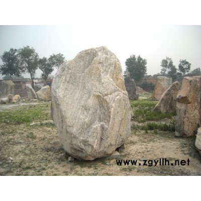 大型景观石 花岗岩风景石 晚霞红刻字石 曲阳石雕    门牌刻字石