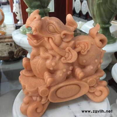 沐泽直销石雕工艺品摆件天然石材貔貅家居室内招财风水雕刻摆件