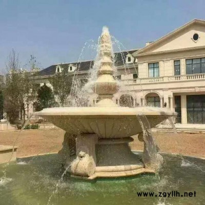 正普园林雕塑 石雕喷泉  汉白玉喷泉  晚霞红喷泉  锈石喷泉  **与批发