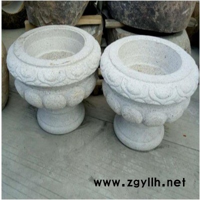 盛晟1 石雕花钵花盆黄锈石花钵欧式花钵落地花盆庭院户外盆景摆件 支持来图定制