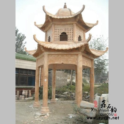 【鑫石韵雕塑】 石雕 凉亭 来样定制