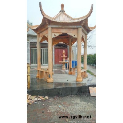 银河晚霞红石雕凉亭 单层六角石亭子 公园石凉亭产地销售 1件起批