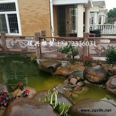 璞兴雕塑 石雕栏杆石栏板浮雕花岗岩栏板栏杆汉白玉栏板栏杆河道护栏栏板