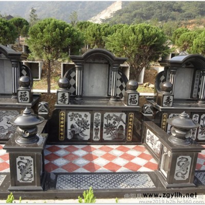 沐泽石雕墓碑清明上坟祭祀墓地大型豪华陵园 家族坟地墓园石碑大理石现代欧式雕刻石碑 清明节