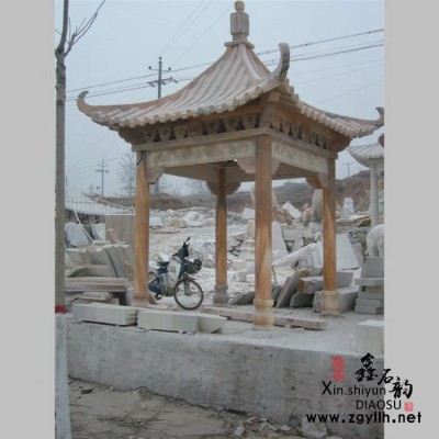 【鑫石韵雕塑】 石雕 凉亭
