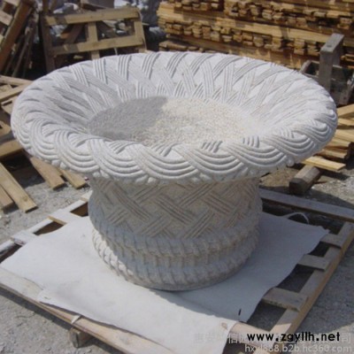 供应石雕花盆 大理石汉白玉花盆 花岗岩花盆 园林水钵石材花钵 花盆雕刻