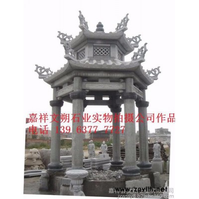 石凉亭厂家现货晚霞红石雕凉亭 六角石亭子 中式凉亭 园林绿化装饰凉亭花架走廊