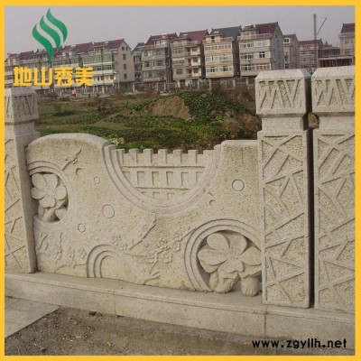 定做锈石雕刻工艺栏杆 河道桥梁隔离栏杆
