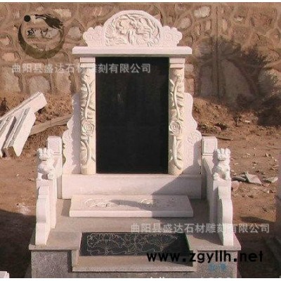 供石雕雕刻墓碑     豪华墓碑  汉白玉龙凤浮雕墓碑