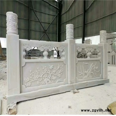 嘉祥石雕厂家专业尺寸定制 仿古青石栏杆 别墅护栏 小区护栏