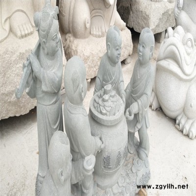 **批发石雕童子石材雕刻小童子摆件别墅园林景观人物