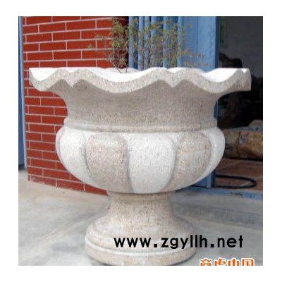 黄锈石宝瓶柱栏杆，黄锈石花盆，黄锈石雕塑小品