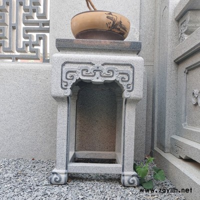 石雕加工花架 花岗岩园林景观石盆景台装饰摆件 户外花架