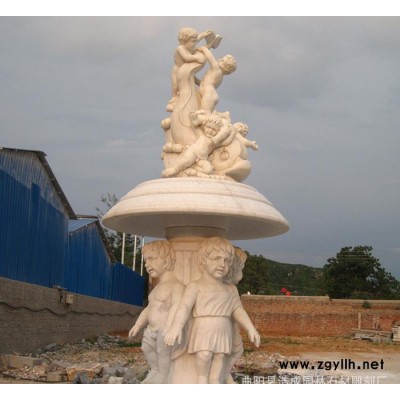 石雕园林水景雕塑定做 广场别墅喷泉雕刻风水球大理石花盆