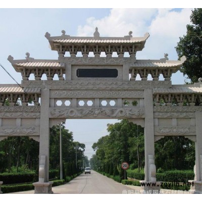 石雕牌楼 天然石材牌楼  汉白玉牌楼按尺寸大小定价