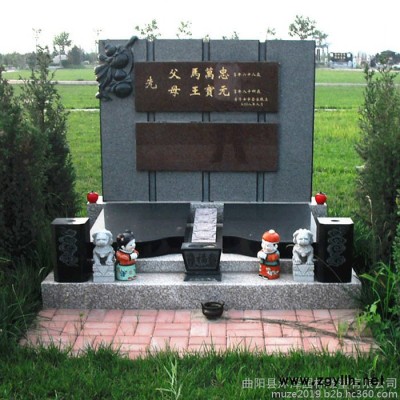沐泽石雕墓碑刻字碑大理石豪华中国黑石碑公墓刻字农村土葬