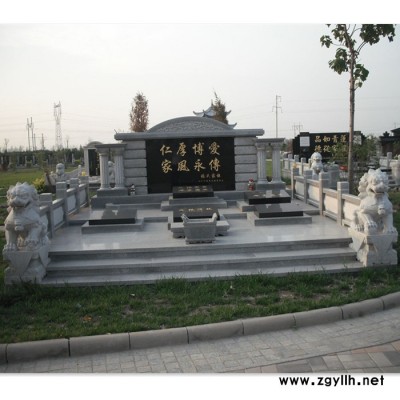 墓碑石雕大理石花岗岩大型豪华墓地设计雕刻家族传统组合墓碑
