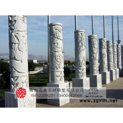 盛美雕塑 4854 石雕景观柱 石雕景观柱厂家