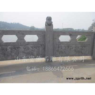 富侨石雕 生产 石雕护栏  花岗岩镂空石雕栏杆