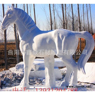 热卖石雕晚霞红马动物石雕广场摆件